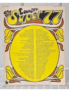 1974 The Country Super 77 Vintage Piano Vocal Chords Music & Song Book Columbia